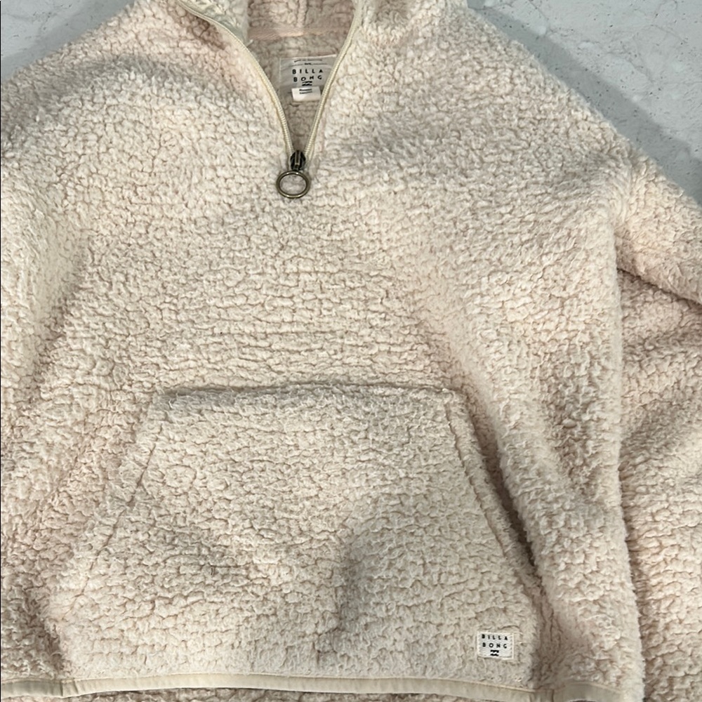 Billabong Cream Sherpa Hoodie Cozy Fleece